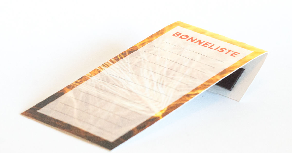 Bønneliste med magnetklips