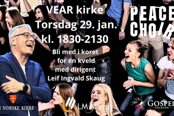 Bli med i Tønsbergs første PEACE CHOIR! En kveld med kor for alle som har lyst.