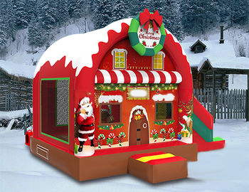 Аренда детского батута &quot;Домик Сhristmas&quot; надувной батут для праздника в Москве