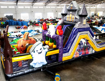 Аренда надувной полосы препятствий "Хэллоуин" надувной батут для праздника в Москве