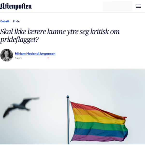 Skal ikke lærere kunne ytre seg kritisk om prideflagget?