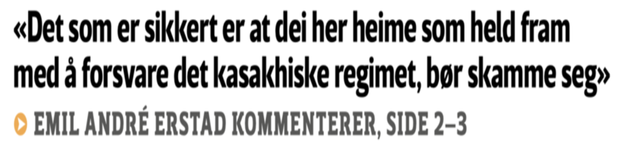 The Newspaper Vårt Land lashes out against Hungary and friends of Kazakhstan - «Idiots»