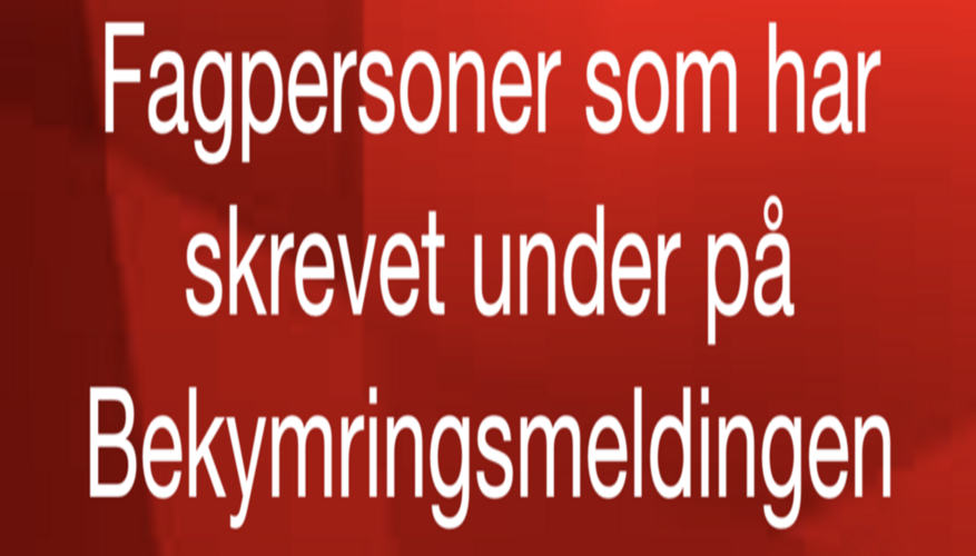 Fagpersoner som slutter seg til Bekymringsmeldingen